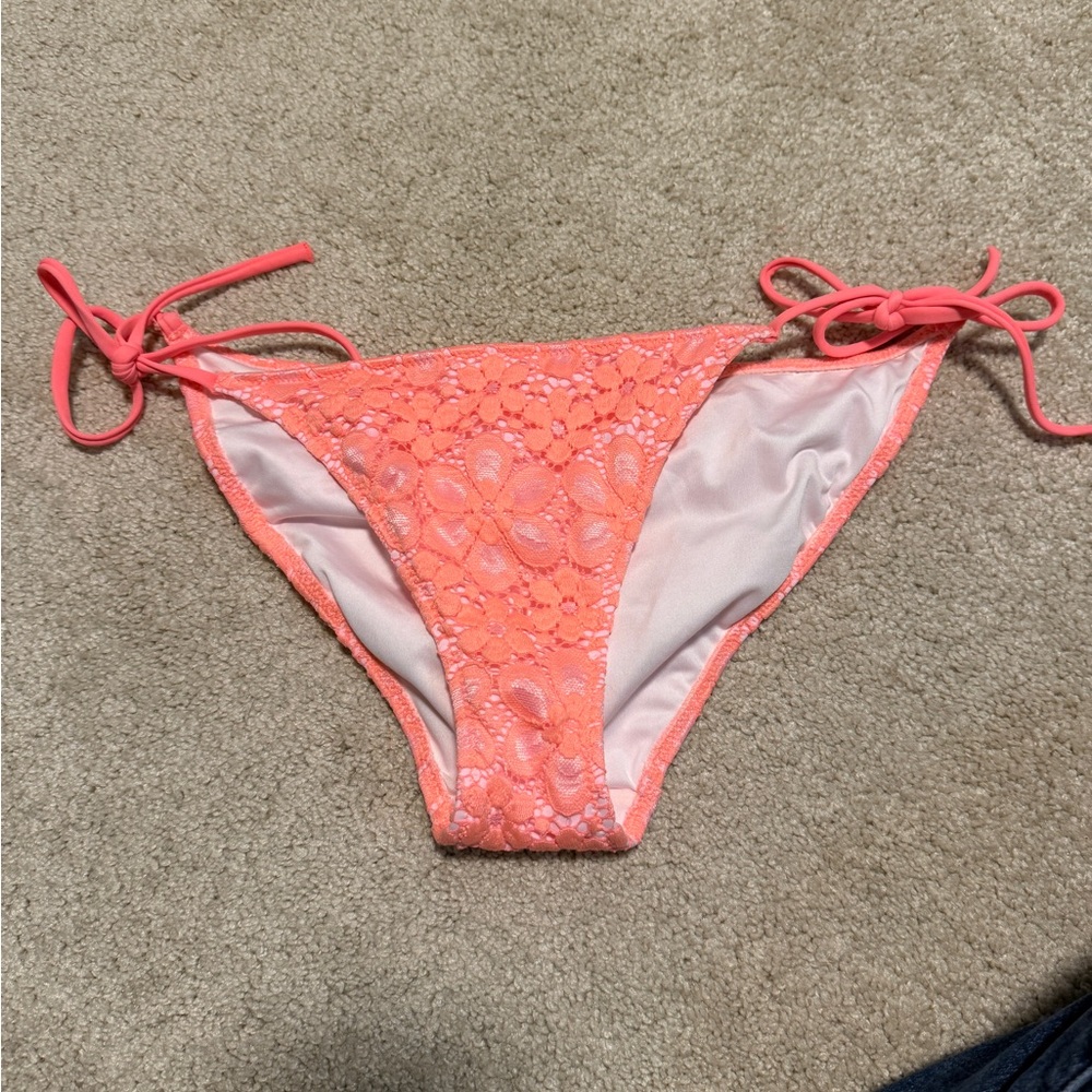 Coral Lace Bikini Bottom